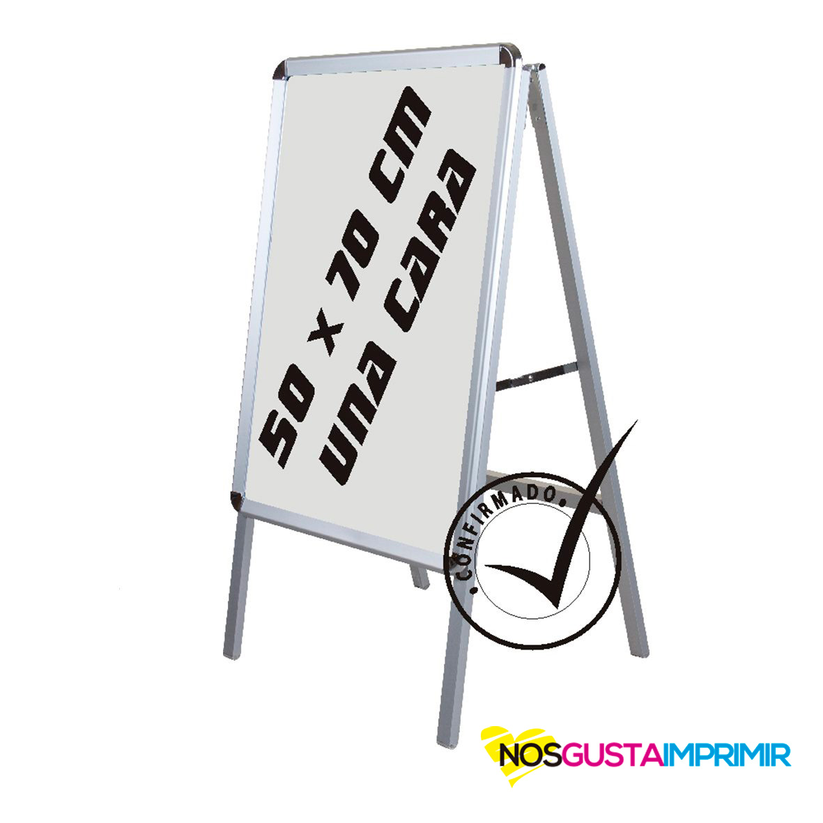 Caballete 50x70 Aluminio 1cara