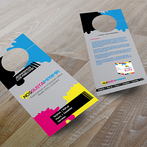 1000 Perchas 300grms laminadas brillo.