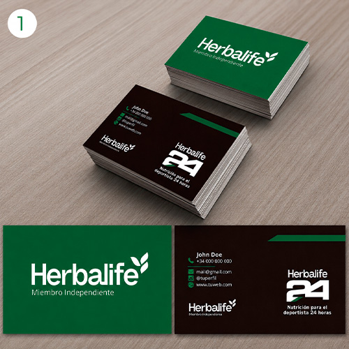 1.000 Tarjetas de visita Herbalife 300 grms