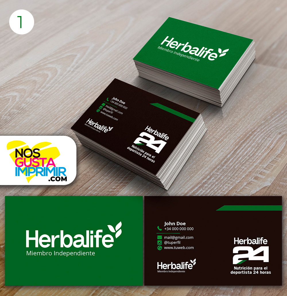 1000 Tarjetas Visita Herbalife.