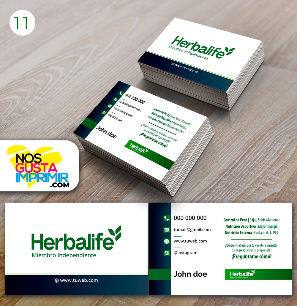 1000 Tarjetas Visita Herbalife. - Imagen 11