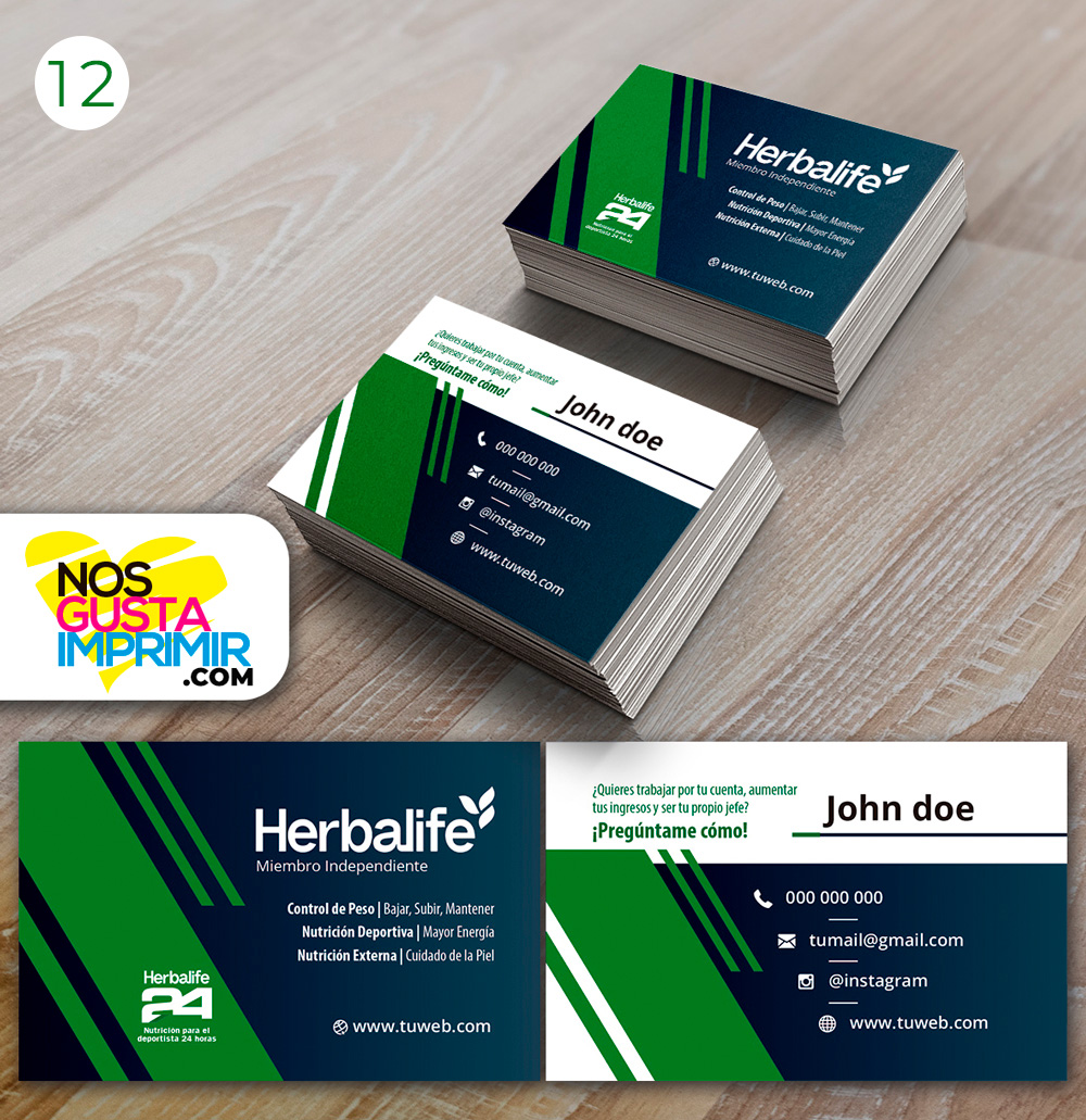 1000 Tarjetas Visita Herbalife. - Imagen 12
