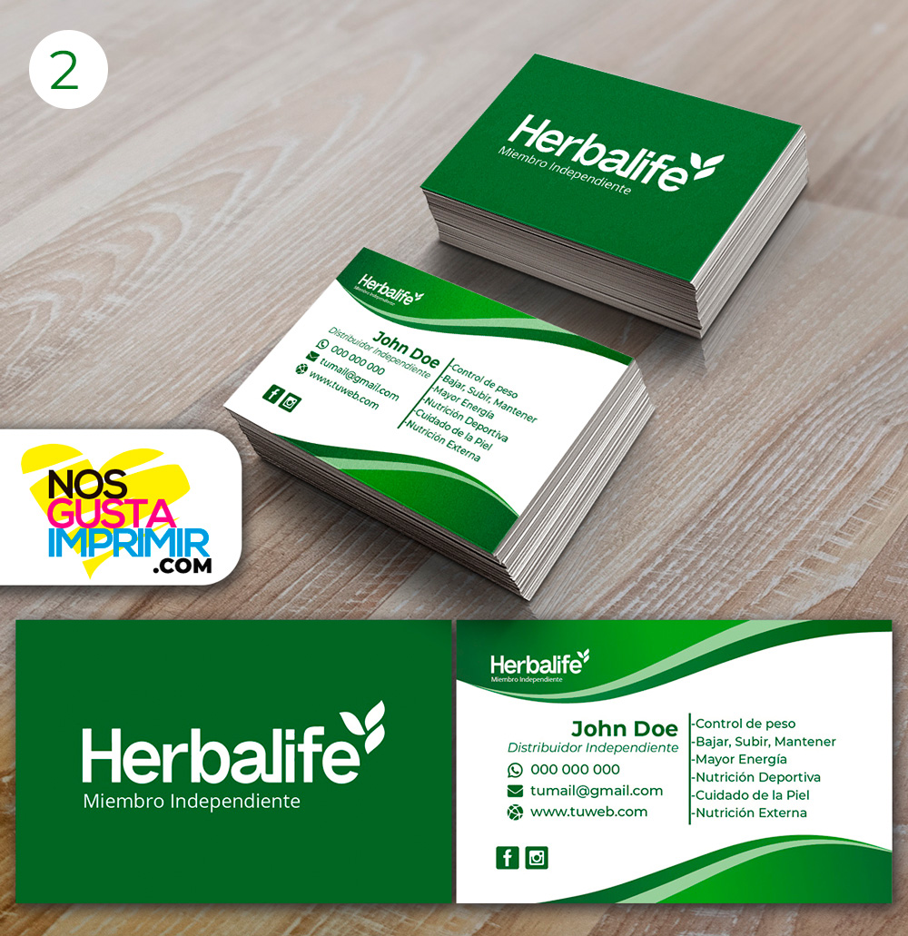 1000 Tarjetas Visita Herbalife. - Imagen 2
