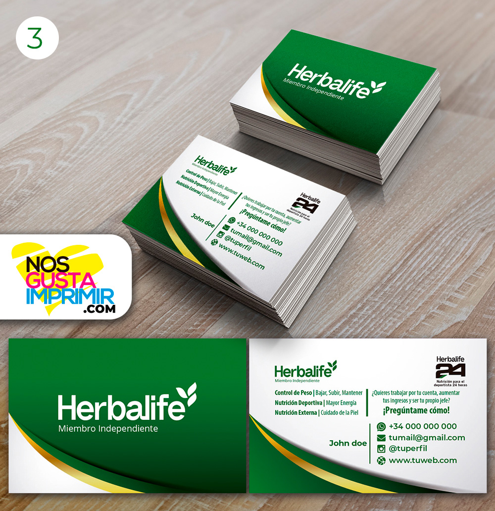 1000 Tarjetas Visita Herbalife. - Imagen 3