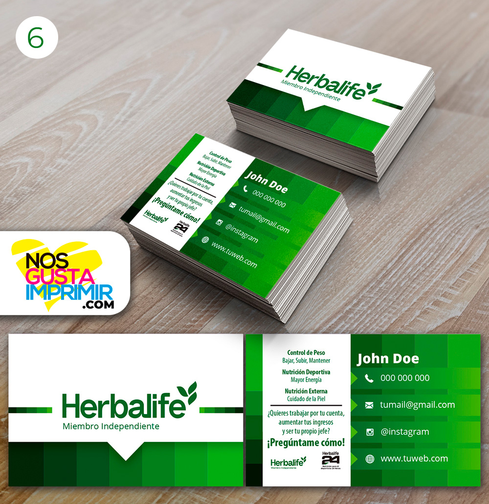 1000 Tarjetas Visita Herbalife. - Imagen 6